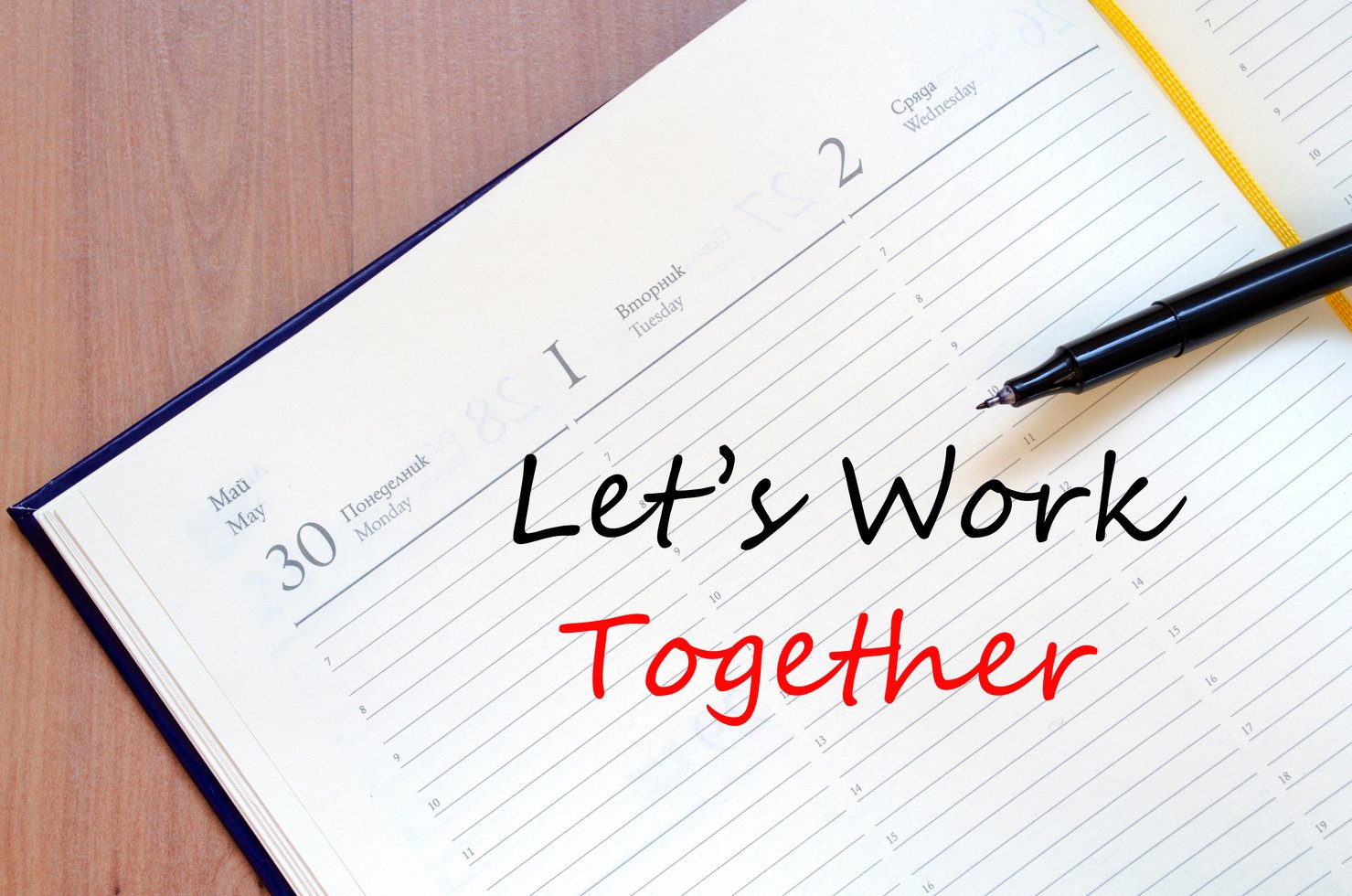 Let's work together concept